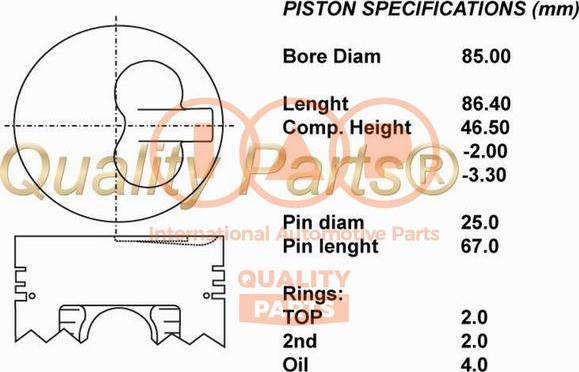 IAP QUALITY PARTS 100-13050 - Piston furqanavto.az