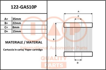 IAP QUALITY PARTS 122-GAS10P - Yanacaq filtri furqanavto.az