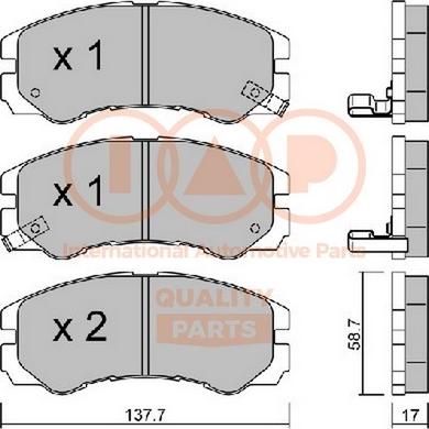 IAP QUALITY PARTS 704-09013P - Əyləc altlığı dəsti, əyləc diski furqanavto.az