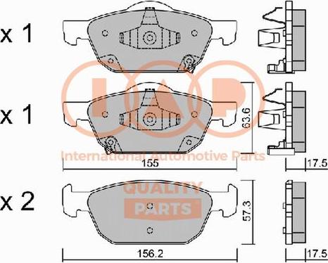 IAP QUALITY PARTS 704-06044P - Əyləc altlığı dəsti, əyləc diski furqanavto.az