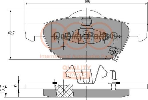 IAP QUALITY PARTS 704-06044 - Əyləc altlığı dəsti, əyləc diski furqanavto.az