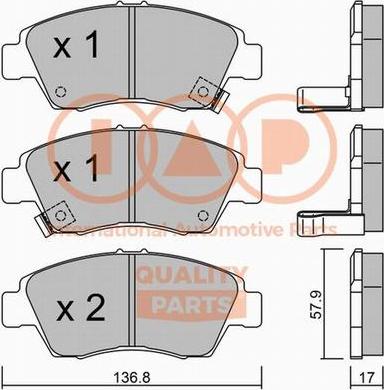 IAP QUALITY PARTS 704-06017P - Əyləc altlığı dəsti, əyləc diski furqanavto.az