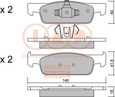 IAP QUALITY PARTS 704-00101P - Əyləc altlığı dəsti, əyləc diski furqanavto.az