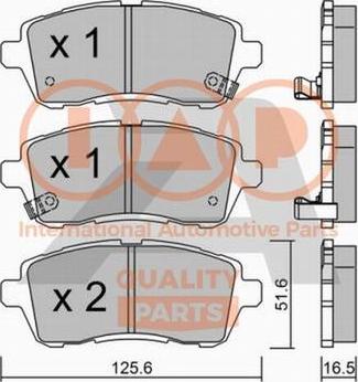 IAP QUALITY PARTS 704-03100P - Əyləc altlığı dəsti, əyləc diski furqanavto.az