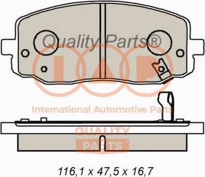 IAP QUALITY PARTS 704-07049 - Əyləc altlığı dəsti, əyləc diski furqanavto.az