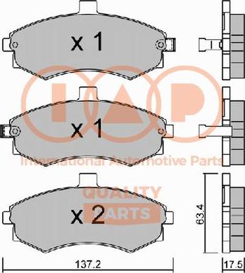 IAP QUALITY PARTS 704-07022P - Əyləc altlığı dəsti, əyləc diski furqanavto.az