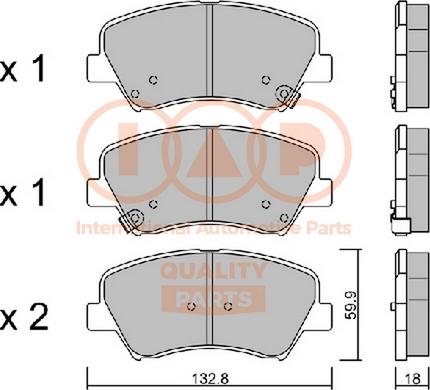 IAP QUALITY PARTS 704-07130P - Əyləc altlığı dəsti, əyləc diski furqanavto.az