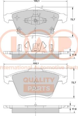 IAP QUALITY PARTS 704-11059 - Əyləc altlığı dəsti, əyləc diski furqanavto.az