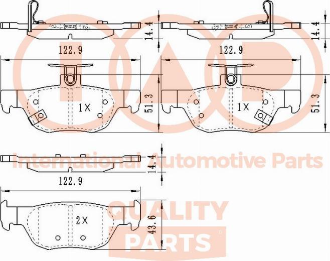 IAP QUALITY PARTS 704-11123 - Əyləc altlığı dəsti, əyləc diski furqanavto.az