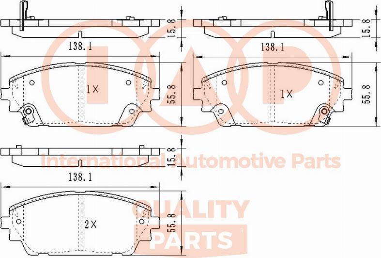 IAP QUALITY PARTS 704-11122 - Əyləc altlığı dəsti, əyləc diski furqanavto.az