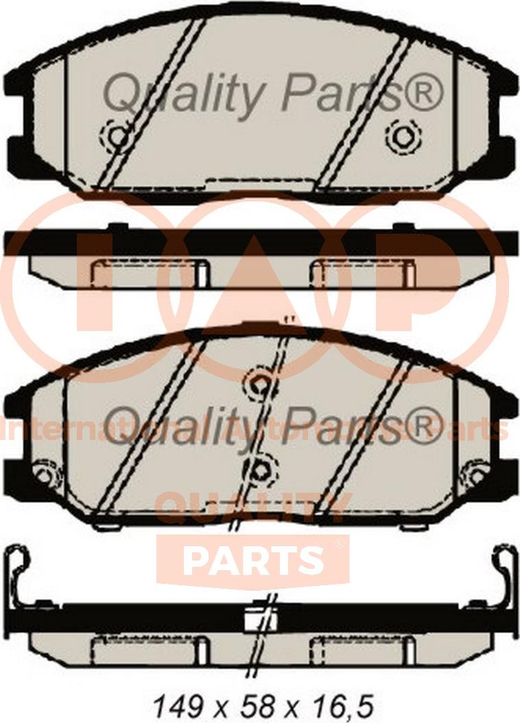 IAP QUALITY PARTS 704-18032G - Əyləc altlığı dəsti, əyləc diski furqanavto.az