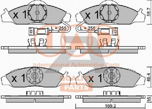 IAP QUALITY PARTS 704-18022P - Əyləc altlığı dəsti, əyləc diski furqanavto.az