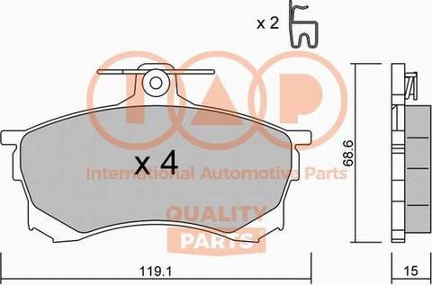 IAP QUALITY PARTS 704-12080P - Əyləc altlığı dəsti, əyləc diski furqanavto.az