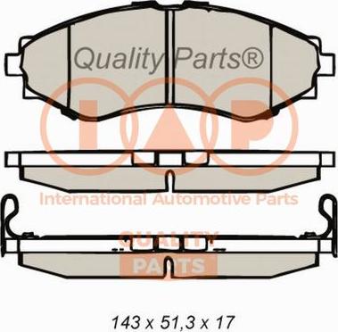 IAP QUALITY PARTS 704-20070 - Əyləc altlığı dəsti, əyləc diski furqanavto.az