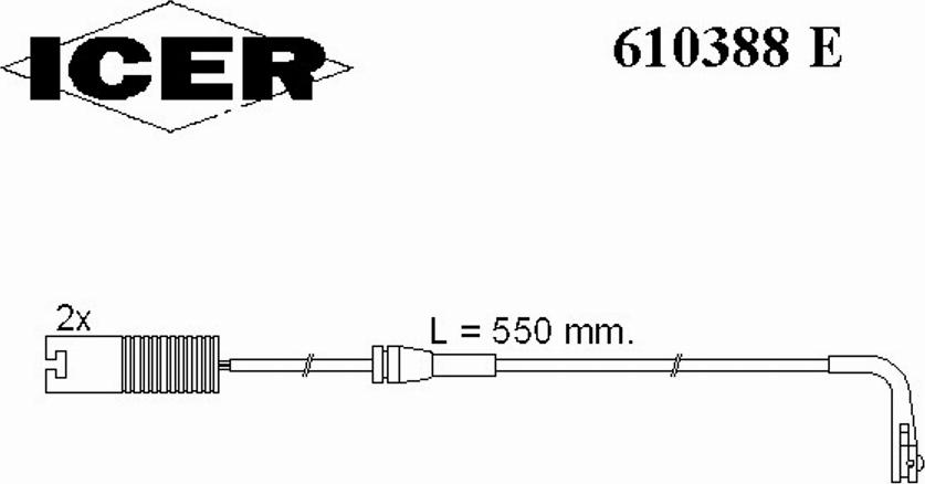 Icer 610388 E - Xəbərdarlıq Kontakt, əyləc padinin aşınması furqanavto.az