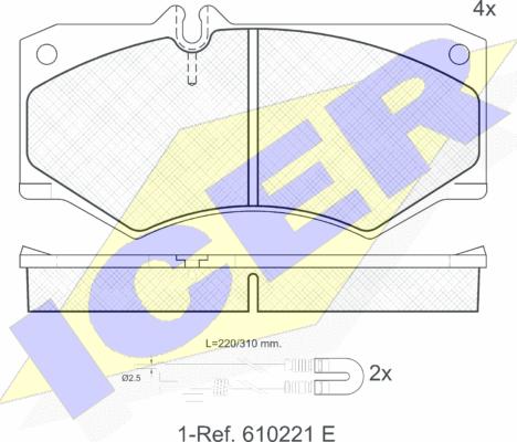 Icer 140405-113 - Əyləc altlığı dəsti, əyləc diski furqanavto.az