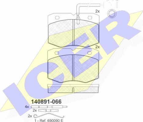 Icer 140891 - Əyləc altlığı dəsti, əyləc diski furqanavto.az