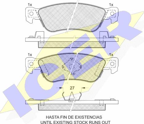 Icer 140855 - Əyləc altlığı dəsti, əyləc diski furqanavto.az