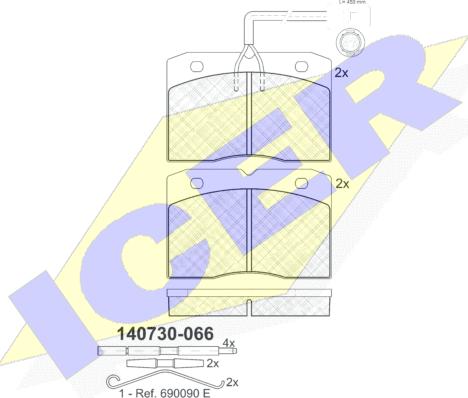 Icer 140730-066 - Əyləc altlığı dəsti, əyləc diski furqanavto.az