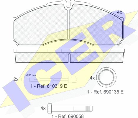 Icer 141499 - Əyləc altlığı dəsti, əyləc diski furqanavto.az