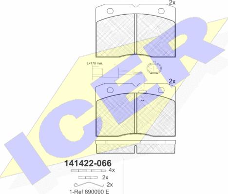 Icer 141422 - Əyləc altlığı dəsti, əyləc diski furqanavto.az