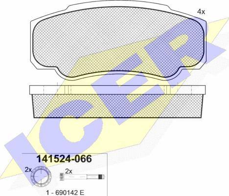 Icer 141524-066 - Əyləc altlığı dəsti, əyləc diski furqanavto.az