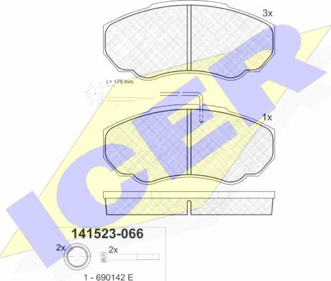 Icer 141523 - Əyləc altlığı dəsti, əyləc diski furqanavto.az