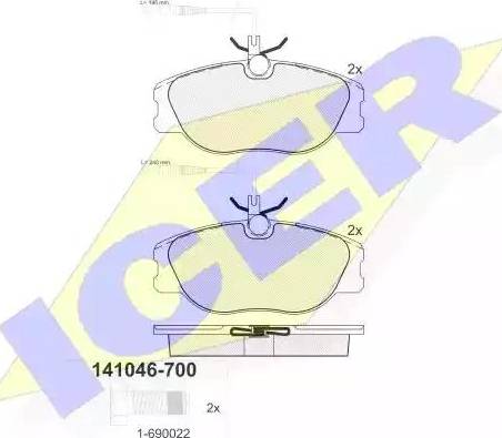 Icer 141046 - Əyləc altlığı dəsti, əyləc diski furqanavto.az