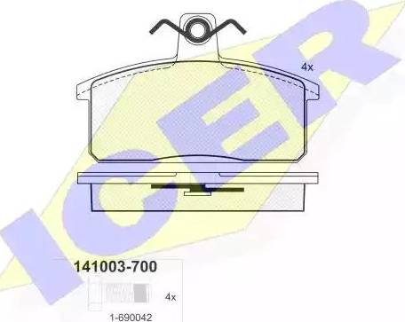 Icer 141003 - Əyləc altlığı dəsti, əyləc diski furqanavto.az