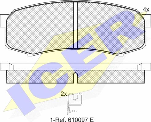 Icer 141027 - Əyləc altlığı dəsti, əyləc diski furqanavto.az