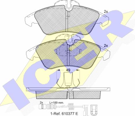 Icer 141104-203 - Əyləc altlığı dəsti, əyləc diski furqanavto.az