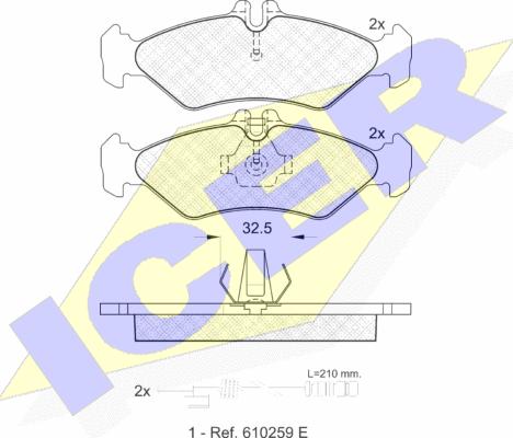 Icer 141102 - Əyləc altlığı dəsti, əyləc diski furqanavto.az