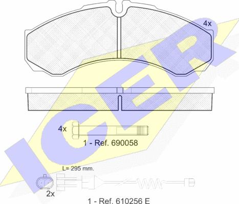 Icer 141208-117 - Əyləc altlığı dəsti, əyləc diski furqanavto.az