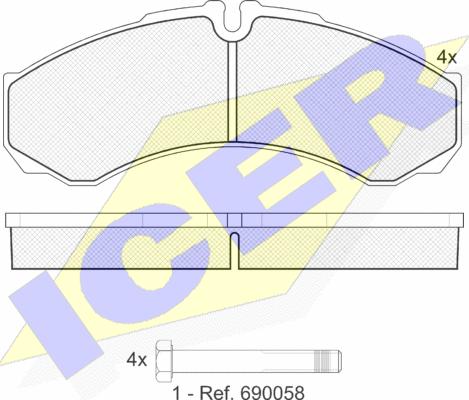 Icer 141208 - Əyləc altlığı dəsti, əyləc diski furqanavto.az