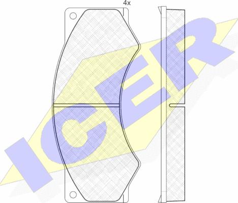 Icer 150764 - Əyləc altlığı dəsti, əyləc diski furqanavto.az