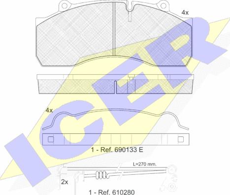 Icer 151437-118 - Əyləc altlığı dəsti, əyləc diski furqanavto.az