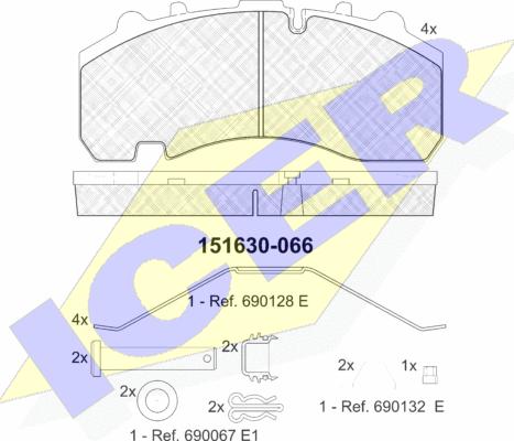 Icer 151630 - Əyləc altlığı dəsti, əyləc diski furqanavto.az