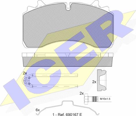 Icer 151631-066 - Əyləc altlığı dəsti, əyləc diski furqanavto.az