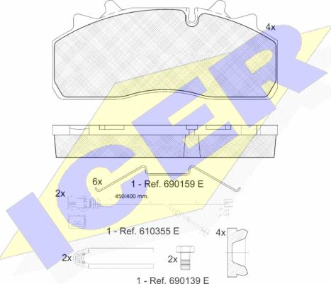 Icer 151623-122 - Əyləc altlığı dəsti, əyləc diski furqanavto.az