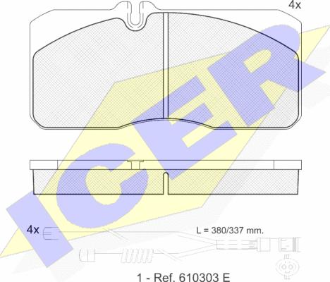 Icer 151088-120 - Əyləc altlığı dəsti, əyləc diski furqanavto.az