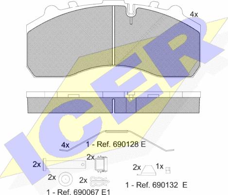 Icer 151194-066 - Əyləc altlığı dəsti, əyləc diski furqanavto.az