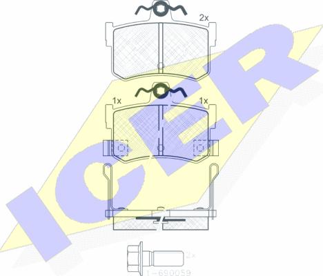 Icer 180995-701 - Əyləc altlığı dəsti, əyləc diski furqanavto.az