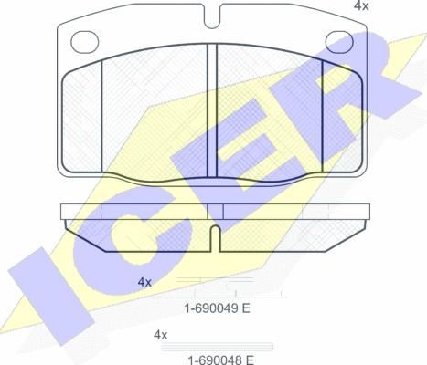 Icer 180454-073 - Əyləc altlığı dəsti, əyləc diski furqanavto.az