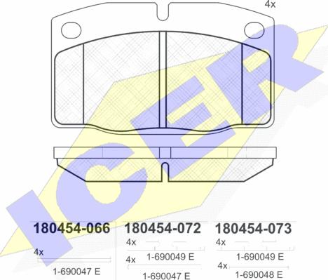 Icer 180454 - Əyləc altlığı dəsti, əyləc diski furqanavto.az