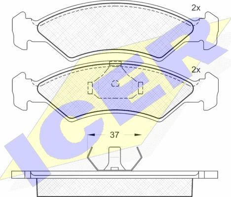 Icer 180451 - Əyləc altlığı dəsti, əyləc diski furqanavto.az