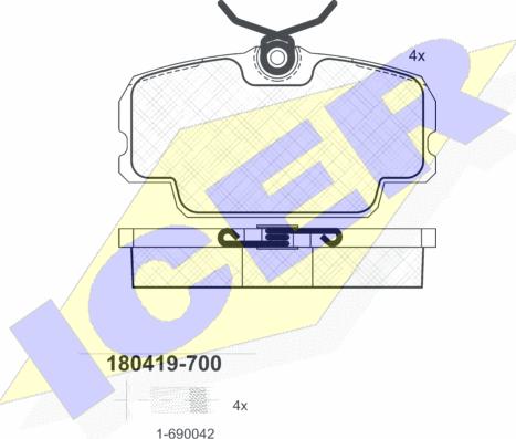 Icer 180419-700 - Əyləc altlığı dəsti, əyləc diski furqanavto.az