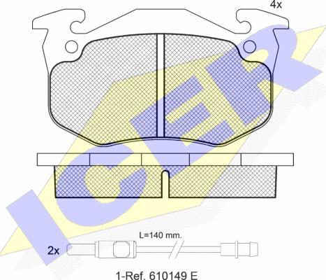 Icer 180480 - Əyləc altlığı dəsti, əyləc diski furqanavto.az