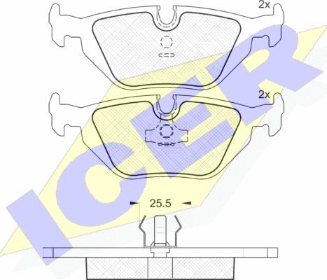 Icer 180802 - Əyləc altlığı dəsti, əyləc diski furqanavto.az