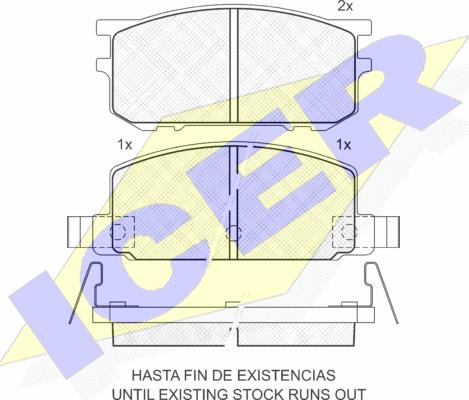 Icer 180308 - Əyləc altlığı dəsti, əyləc diski furqanavto.az