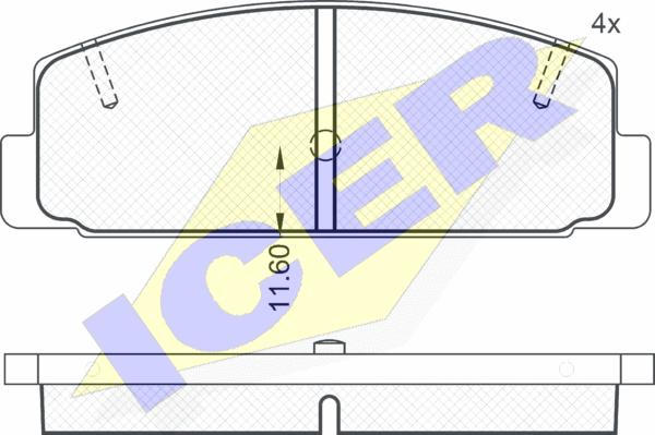 Icer 180785 - Əyləc altlığı dəsti, əyləc diski furqanavto.az